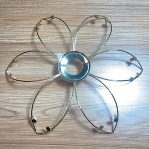 Vintage 14" Gold Tone Lotus Lamp Replacement Outer Petal Frame Hollywood Regency